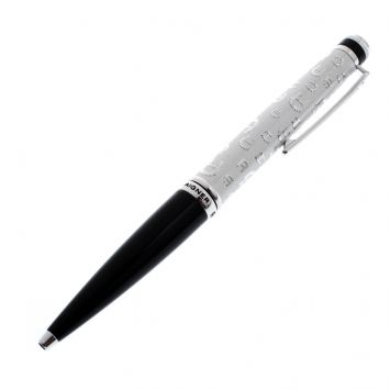 Pre Owned Aigner Silver Tone Logo Engraved Stainless Steel Ballpoint Pen