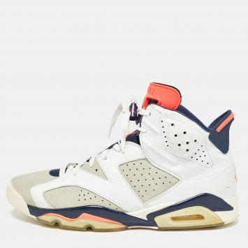 Pre Owned Air Jordans Multicolor Leather Jordan 6 Retro Tinker Sneakers Size 48.5
