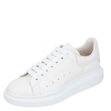 Pre Owned Alexander McQueen White Leather Oversized Sneakers Size EU 41