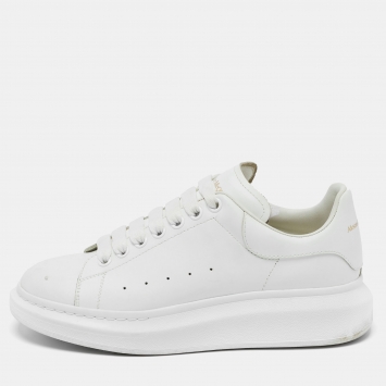 Pre Owned Alexander McQueen White Leather Oversized Sneakers Size 41 