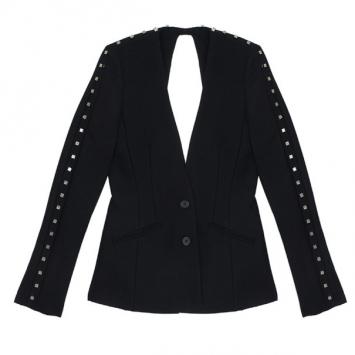 Pre Owned Alexander Wang Studded Backless V-neck Blazer S