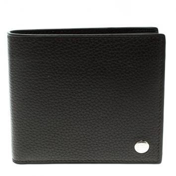 Pre Owned Alfred Dunhill Dark Brown Leather Bifold Wallet 
