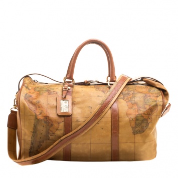 Pre Owned Alviero Martini 1A Classe Geo Coated Canvas Weekender Bag
