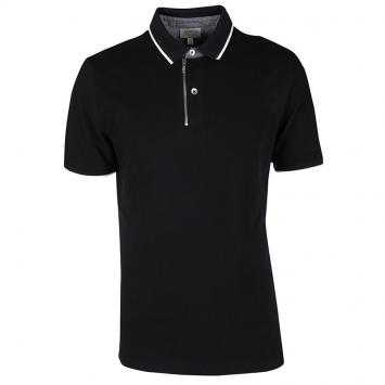 Pre Owned Armani Collezioni Black Zip Detail Short Sleeve Polo T-Shirt XXL