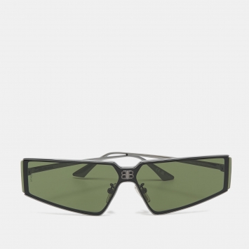 Pre Owned Balenciaga Black Tinted BB0192S Shield Sunglasses