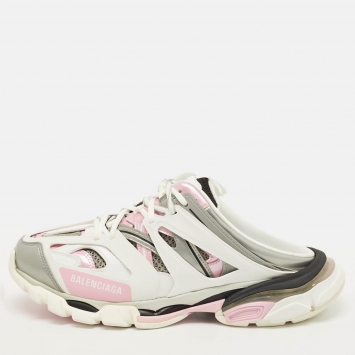 Pre Owned Balenciaga Track Size 41 Multicolor Faux Leather and Mesh Mule Sneakers