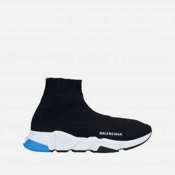 Pre Owned Balenciaga Black Knit Fabric Sneakers Size 41