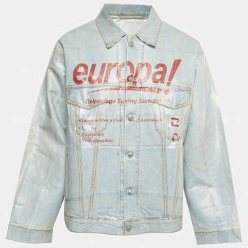 مملوكة مسبقًا Balenciaga Blue Denim Oversized Denim Jacket L