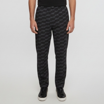 Pre Owned Balenciaga Black BB Monogram Cotton Straight Fit Pants XL 