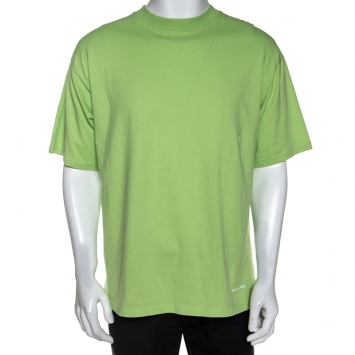 Pre Owned Balenciaga Green Cotton Oversized T-Shirt S