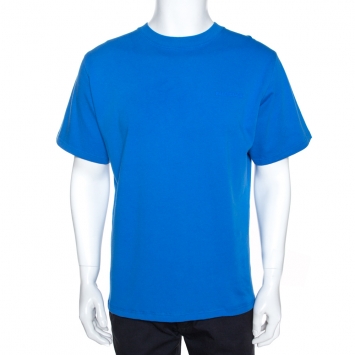 Pre Owned Balenciaga Blue Cotton Archetypes Print Oversized T Shirt S