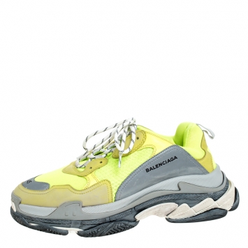 Pre Owned Balenciaga Multicolor Mesh, Nubuck And Leather Triple S Platform Sneakers Size 45