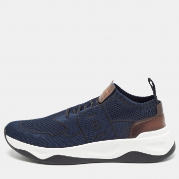 Pre Owned Berluti Blue Mesh Low Top Sneakers Size 42.5