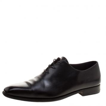 Pre Owned  Berluti Black Leather Alessandro Lace Up Oxfords Size 41.5