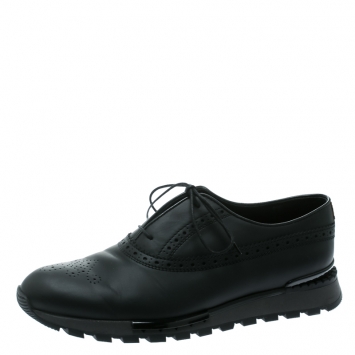Pre Owned  Berluti Black Brogue Leather Fast Track Sneakers Size 41