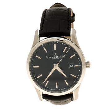 Bernhard H Mayer Black Stainless Steel Ouranos Noir Men's Wristwatch 39 mm