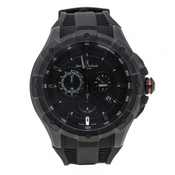 Bernhard H. Mayer Black Stainless Steel Victor Chronograph Men's Wristwatch 50 mm
