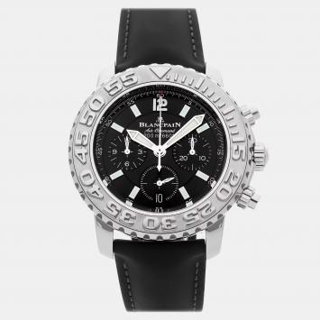 Pre Owned Blancpain Fifty Fathoms Air Command Flyback 2285F-1130-64B Black Stainless Steel Automatic Men's Watches 40mm