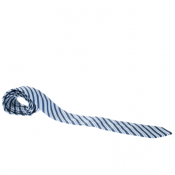Pre Owned Boss By Hugo Boss Blue Diagonal Striped Silk Tie