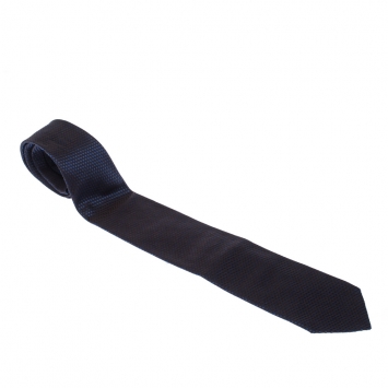 Pre Owned Boss By Hugo Boss Blue Patterend Jacquard Silk Classic Tie