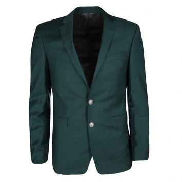 Pre Owned Boss By Hugo Boss Dark Green Wool Rod Blazer M