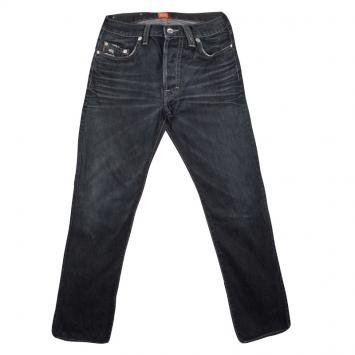 Pre Owned Boss Orange By Hugo Boss Indigo Dark Wash Faded Effect Denim Jeans S