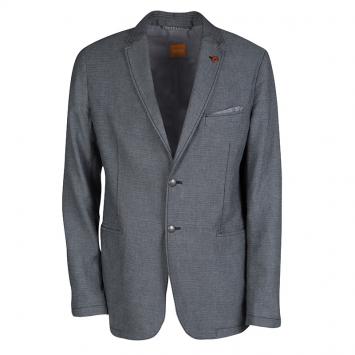 Pre Owned Boss Orange By Hugo Boss Grey and Black Cotton Patterned Blazer XL