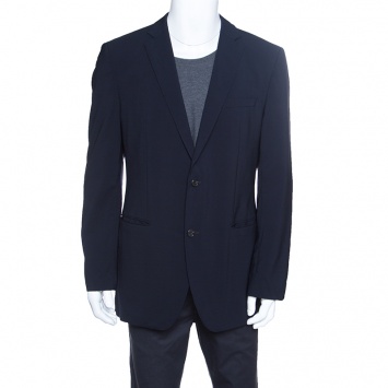 Pre Owned Boss By Hugo Boss Navy Blue Wool The Jam 75/Sharp 3 Blazer XL
