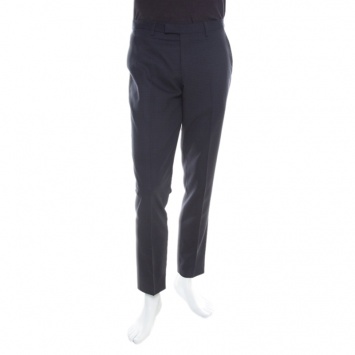 Pre Owned Boss By Hugo Boss Grey Wool Tailored Trousers S