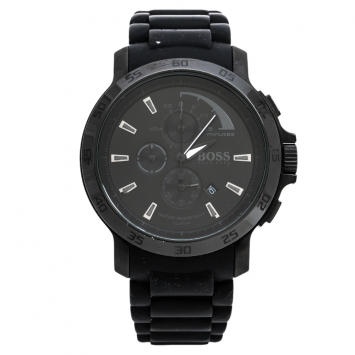 Pre Owned Hugo Boss Black PVD Coated Stainless Steel Boss HB1512393 Chronograph Men's Wristwatch 47 mm