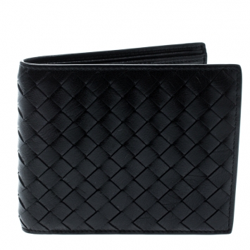 Pre Owned Bottega Veneta Intrecciato Leather Bifold Wallet