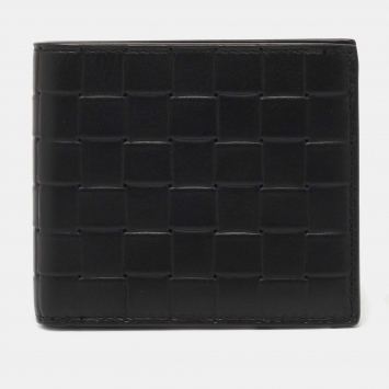 Pre Owned Bottega Veneta Black Intrecciato Leather Bifold Wallet