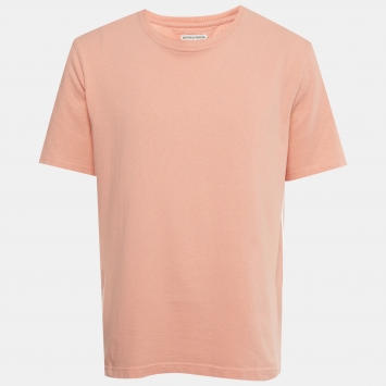مملوكة مسبقًا Bottega Veneta Pink Cotton Short Sleeve Crewneck T-Shirt L 