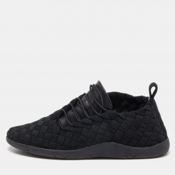 Pre Owned Bottega Veneta Woven Fabric Elasticated Intrecciato Sneakers Size 41.5