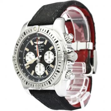 Pre Owned Breitling Black Stainless Steel Chronomat Men's Wristwatch 44MM