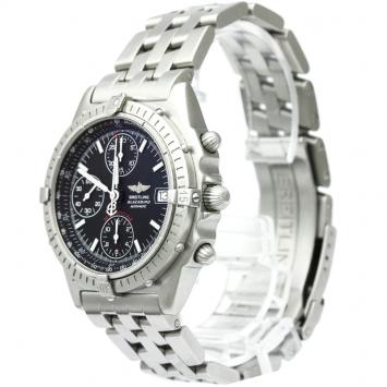 Pre Owned Breitling Black Stainless Steel Blackbird Men's Wristwatch 40MM