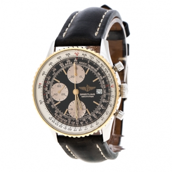 Pre Owned Breitling Black Stainless Steel Navitimer B13019 Men's Wristwatch 40 mm