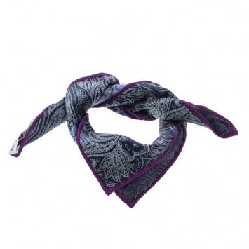 مملوكة مسبقًا Brioni Multicolor Paisley Printed Silk Pocket Square