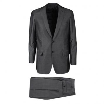 Pre Owned Brioni Grey Wool and Silk Blend Regular Fit Suit M