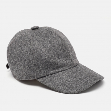 Pre Owned Brunello Cucinelli Grey Wool Baseball Cap L