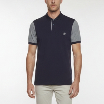 Pre Owned Brunello Cucinelli Navy Blue Pique Knit Polo T-Shirt M
