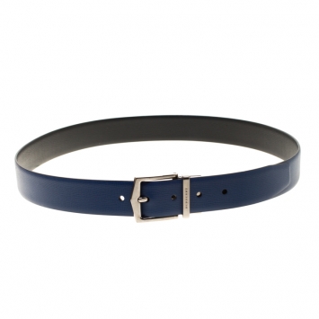 Pre Owned Burberry Blue Leather Reversible Belt 105cm