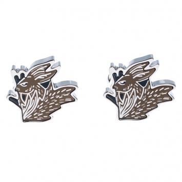Pre Owned Burberry Hare Enamel Silver Tone Cufflinks 
