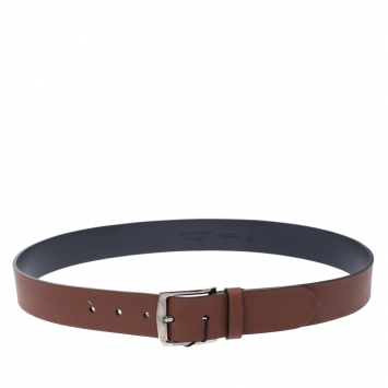 Pre Owned Burberry Russet Brown Leather Gray 35 Belt 90CM