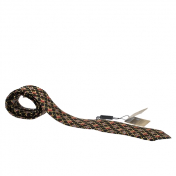 Pre Owned Burberry Black Archive Scarf Print Silk Slim Tie