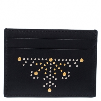 Pre Owned Burberry Black Leather Sandon Card Holder