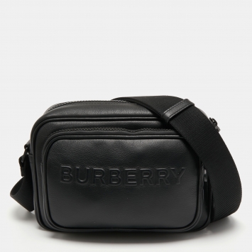 Pre Owned Burberry Black Leather Paddy Crossbody Bag