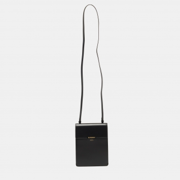 Pre Owned Burberry Black Leather Grace Messenger Bag