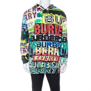 Pre Owned Burberry Multicolor Knit Pop Graffiti Sweatshirt Hoodie M