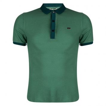 Pre Owned Burberry London Aqua Green Contrast Collar Polo T-Shirt S